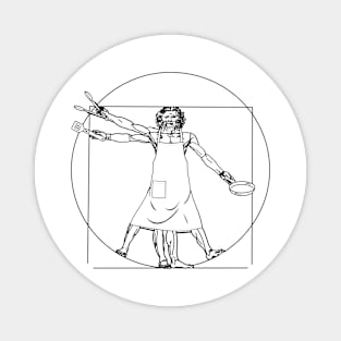 Retro Vitruvian Grill Dad Fathers Day Gifts Funny Grill Magnet